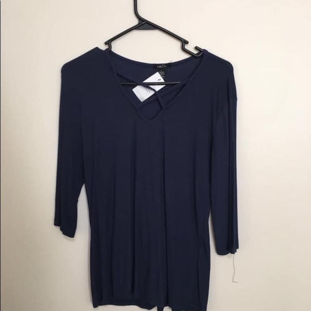 Blue Criss Cross Tee